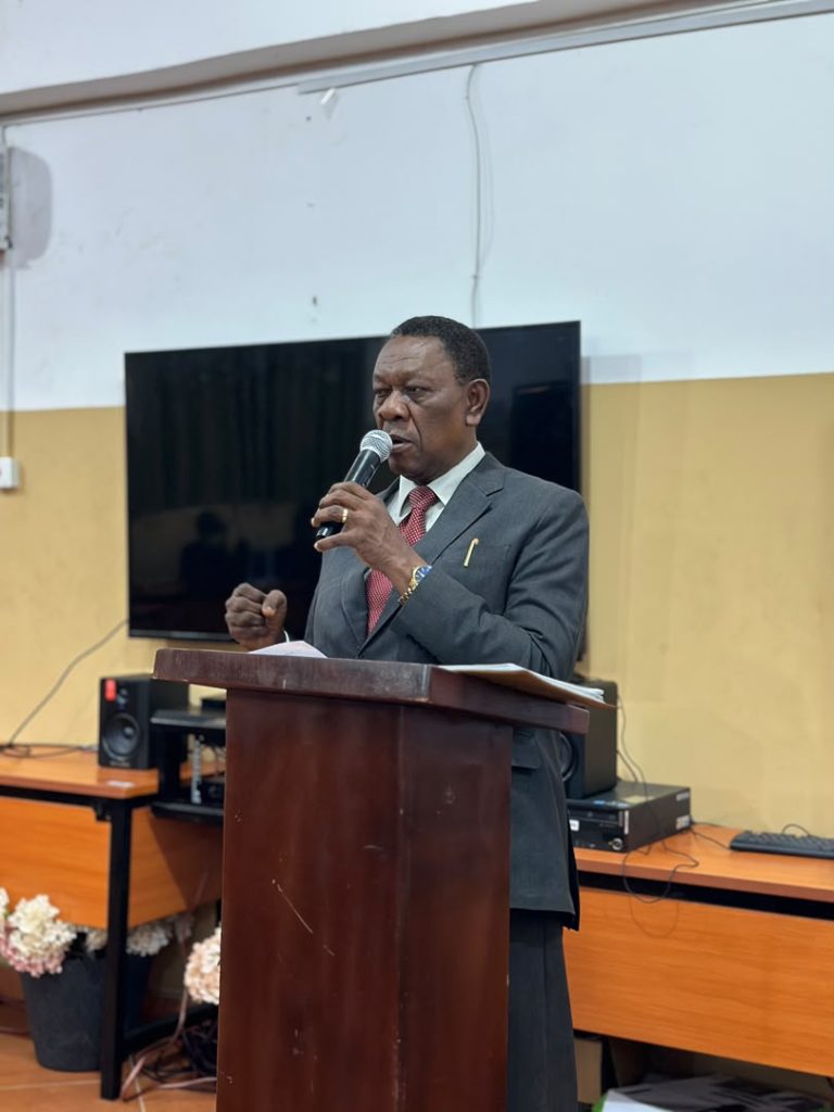 Dr Peter Wiredu delivering the welcome address during the lecturers’ orientation.