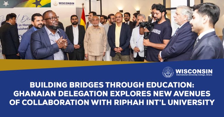 Ghanaian delegation engaging Riphah International University officials during an educational partnership visit