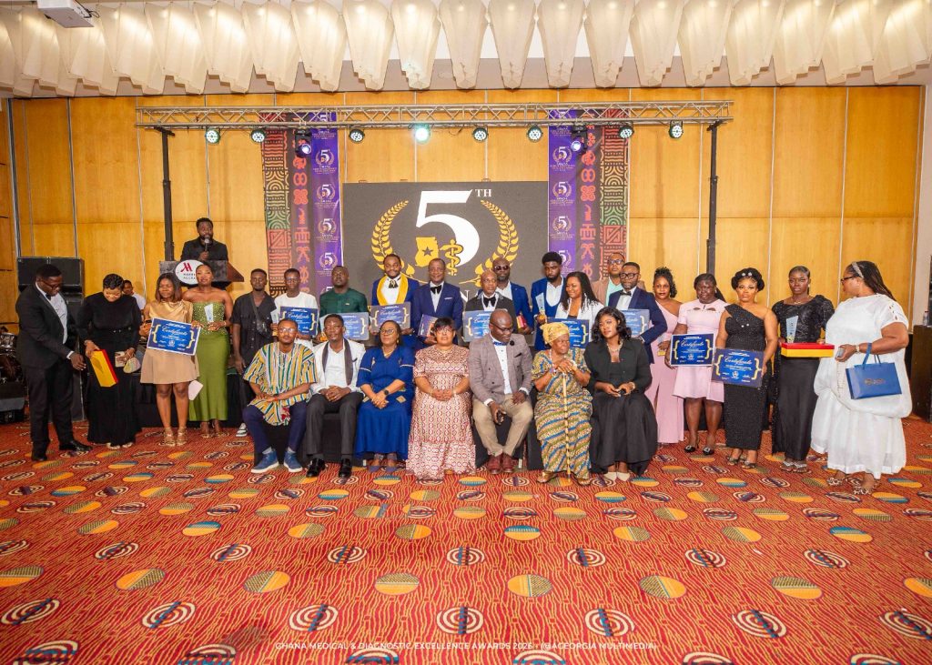 Award recipients, including WIUC-Ghana representatives, at the 5th Ghana Medical and Diagnostic Excellence Awards in Accra
